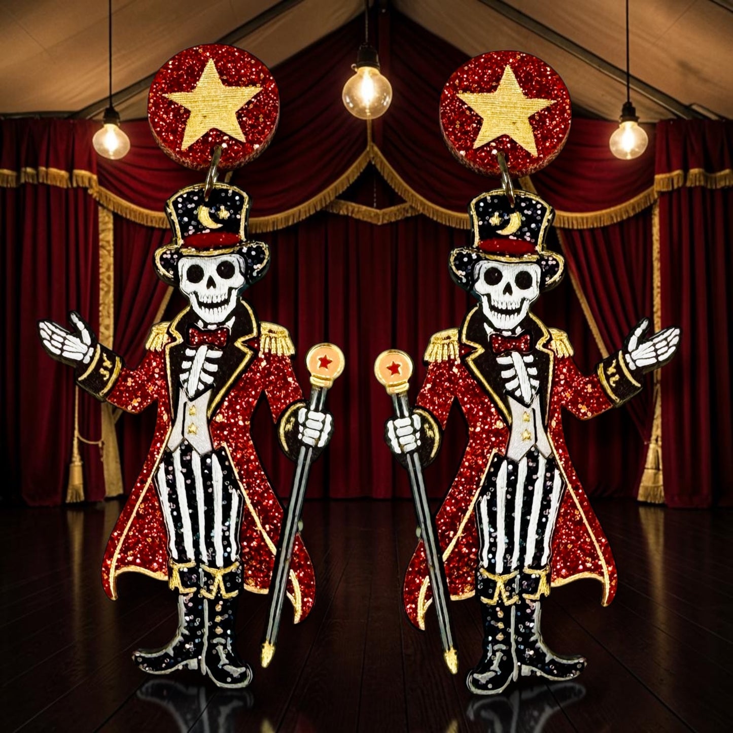 Skeleton Ringmaster Dangles