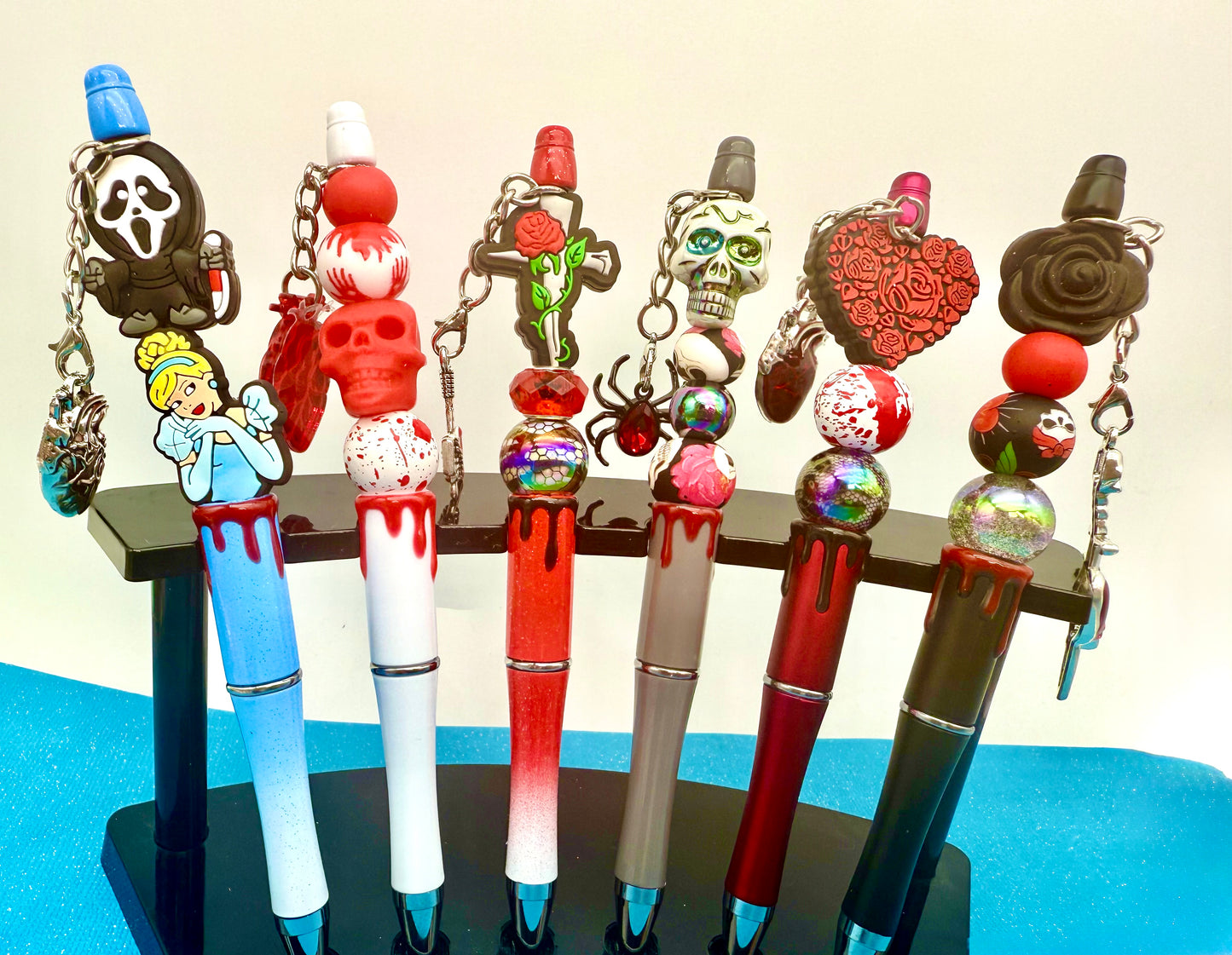 Spooky Beaded Pens with Dripping Blood