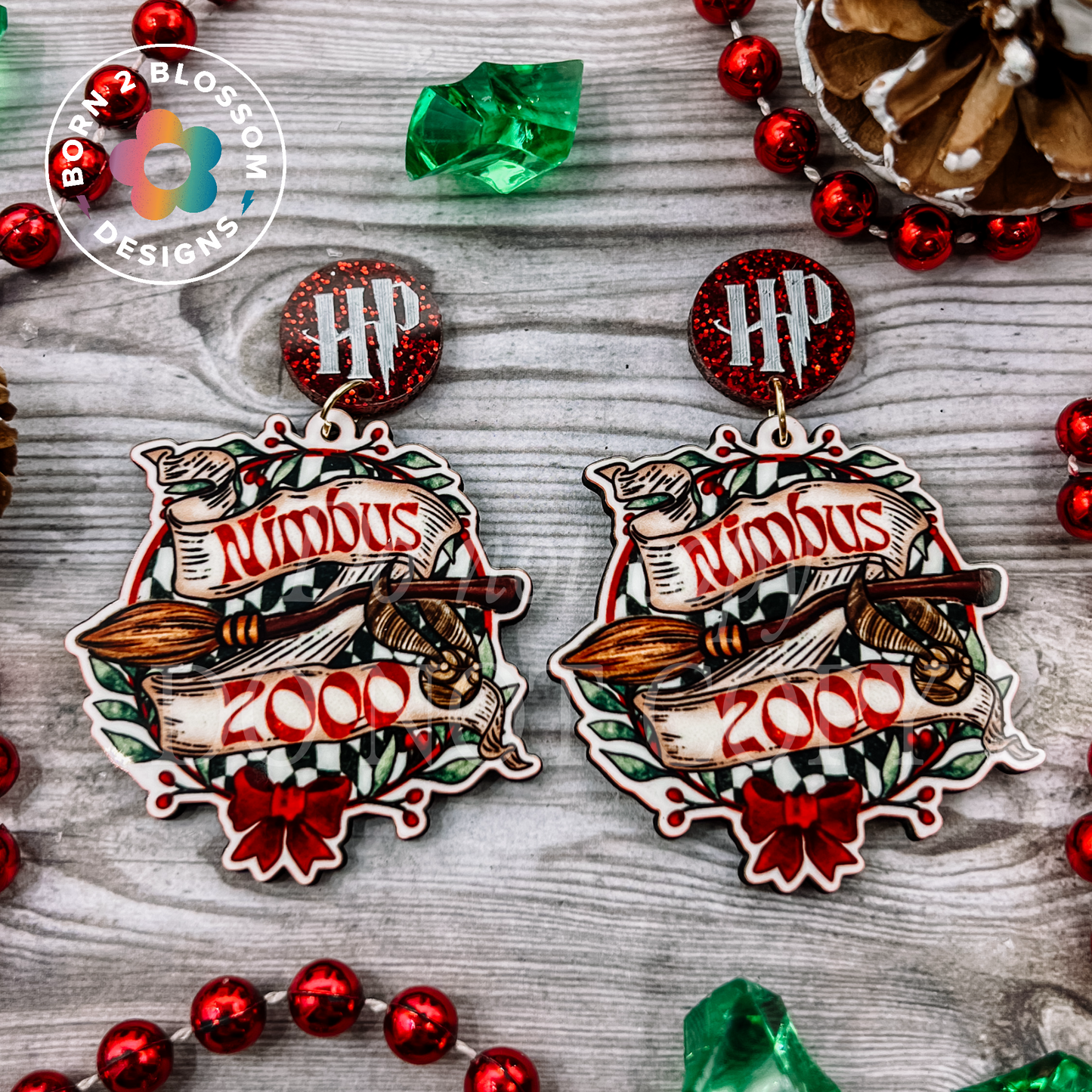Christmas Wizard Broomstick Dangles