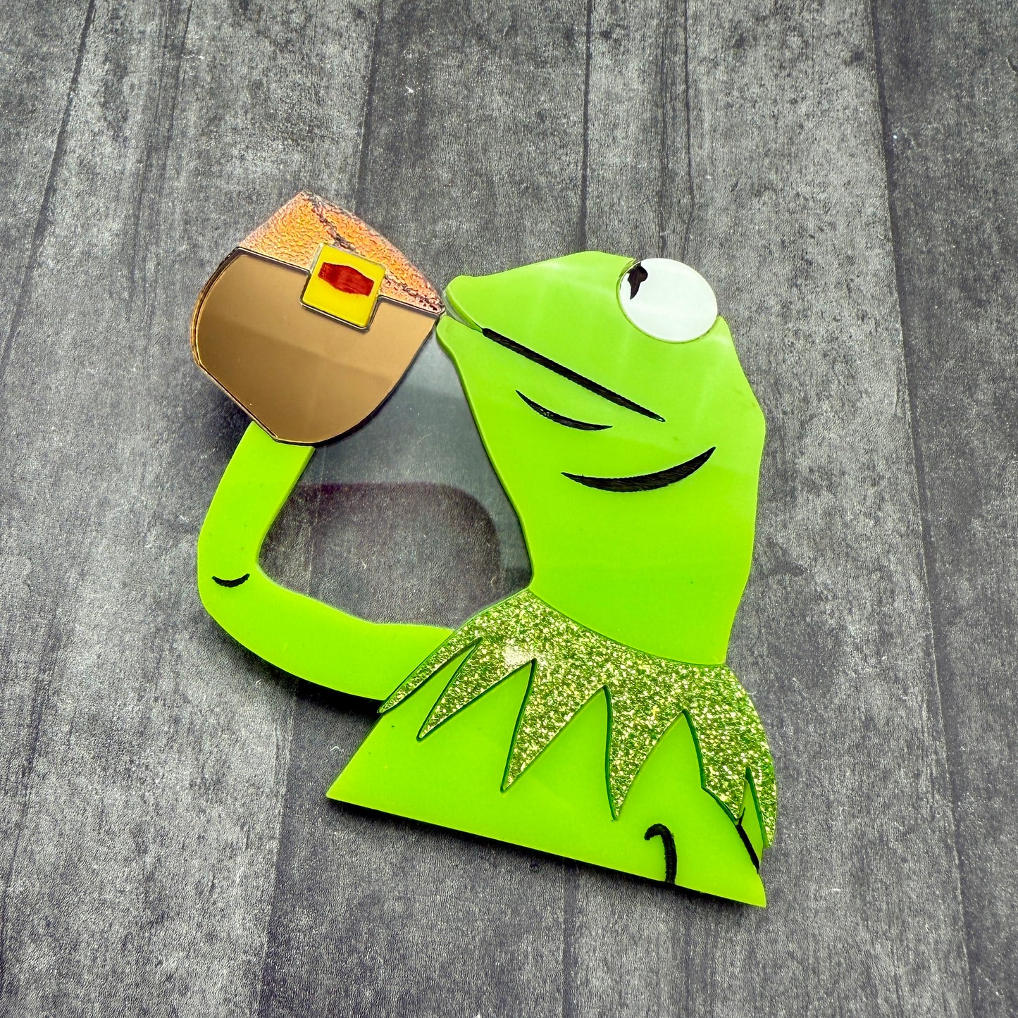 Kermit Sipping Tea BROOCH