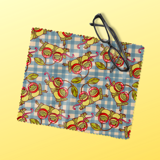Frog Cherry Eyeglass Cleaning Cloth