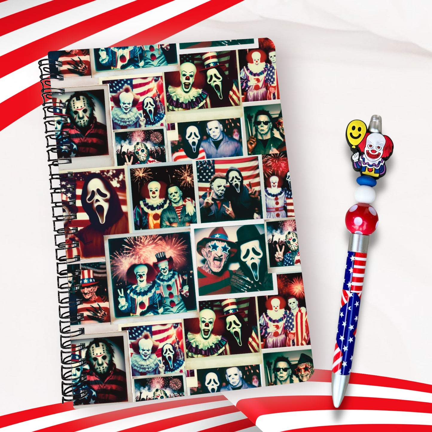 Patriotic Horror Polaroid Notebook & Pen Set