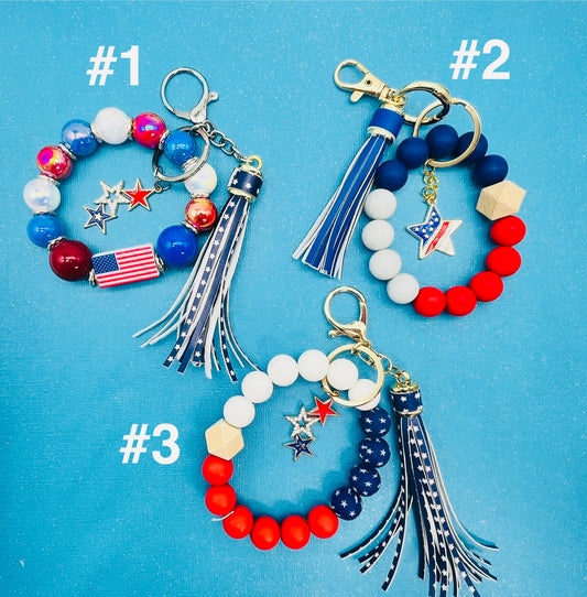4th of July Beaded Wristlets