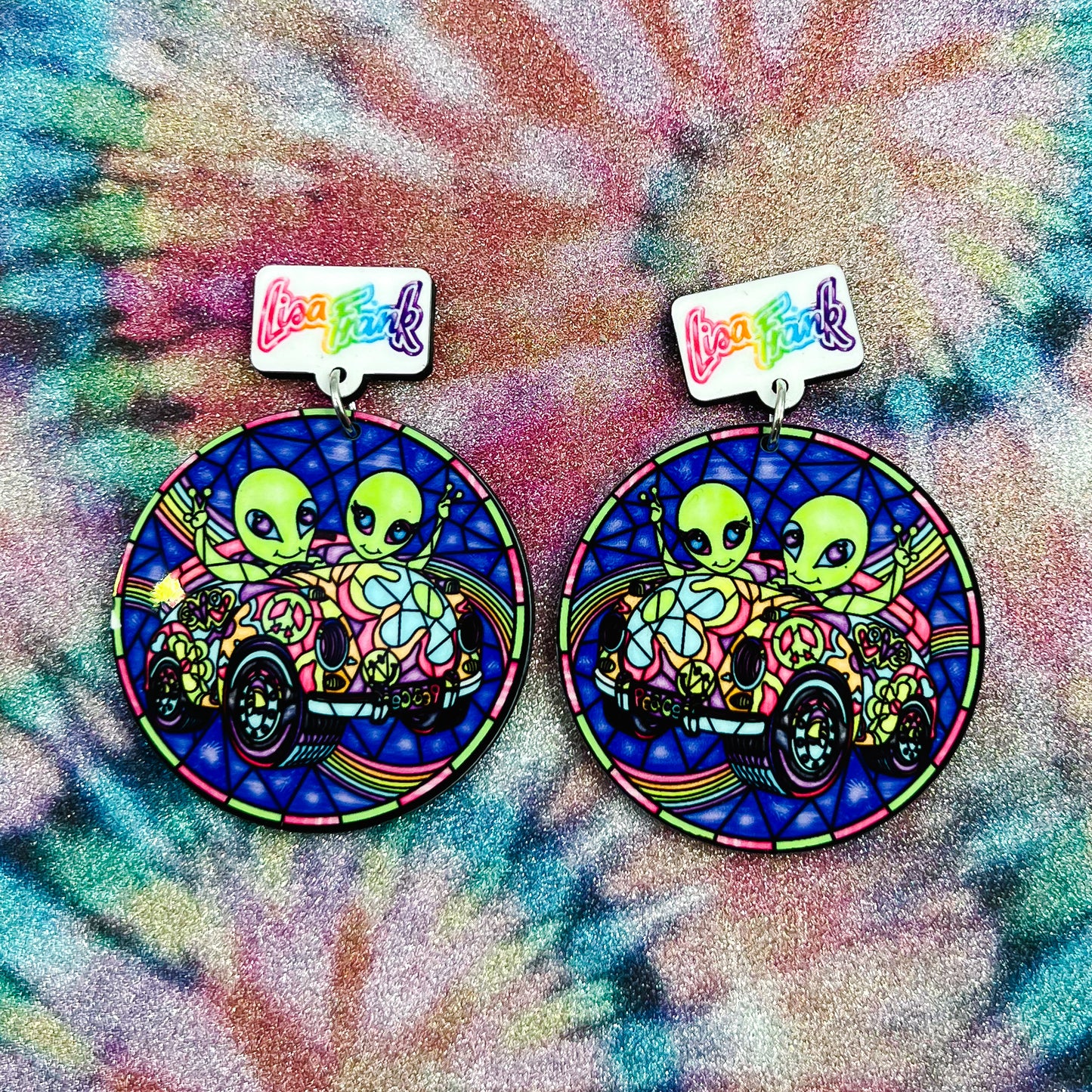 Lisa Frank Stained Glass Dangles (4 Different Designs)