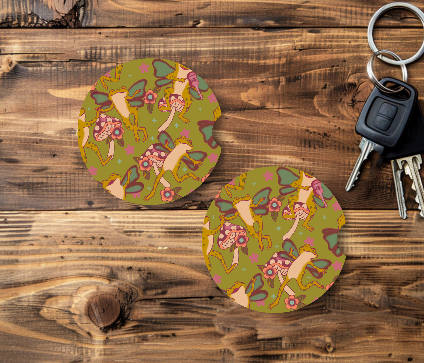 Frog Fairy Car Coaster Set