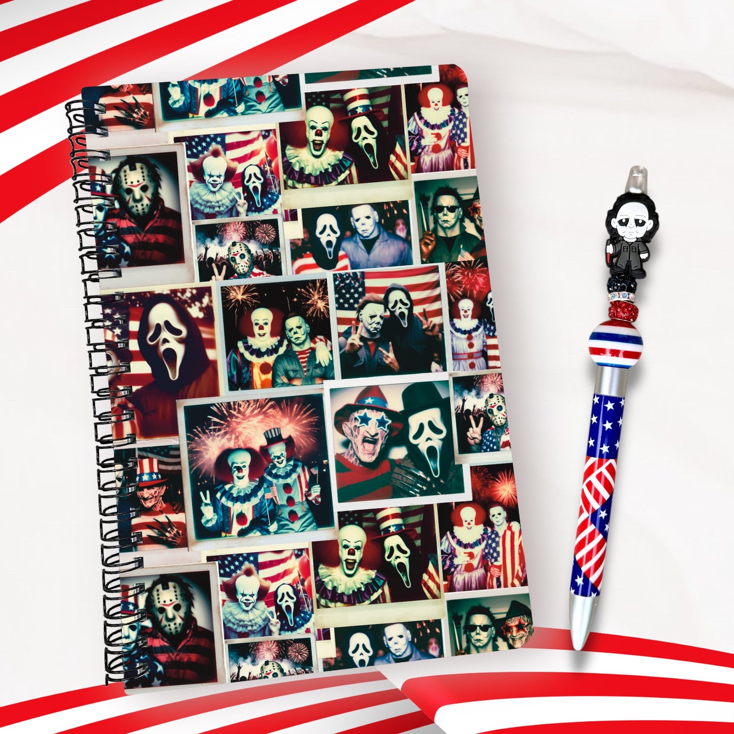 Patriotic Horror Polaroid Notebook & Pen Set