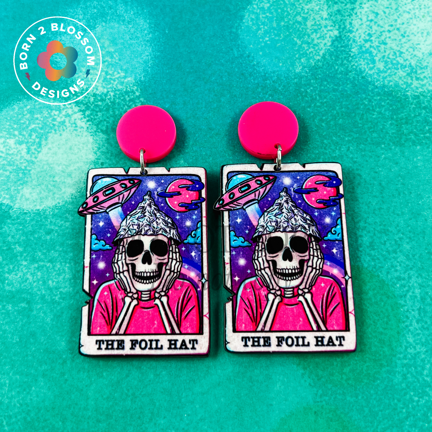 Foil Hat Tarot Card Dangles