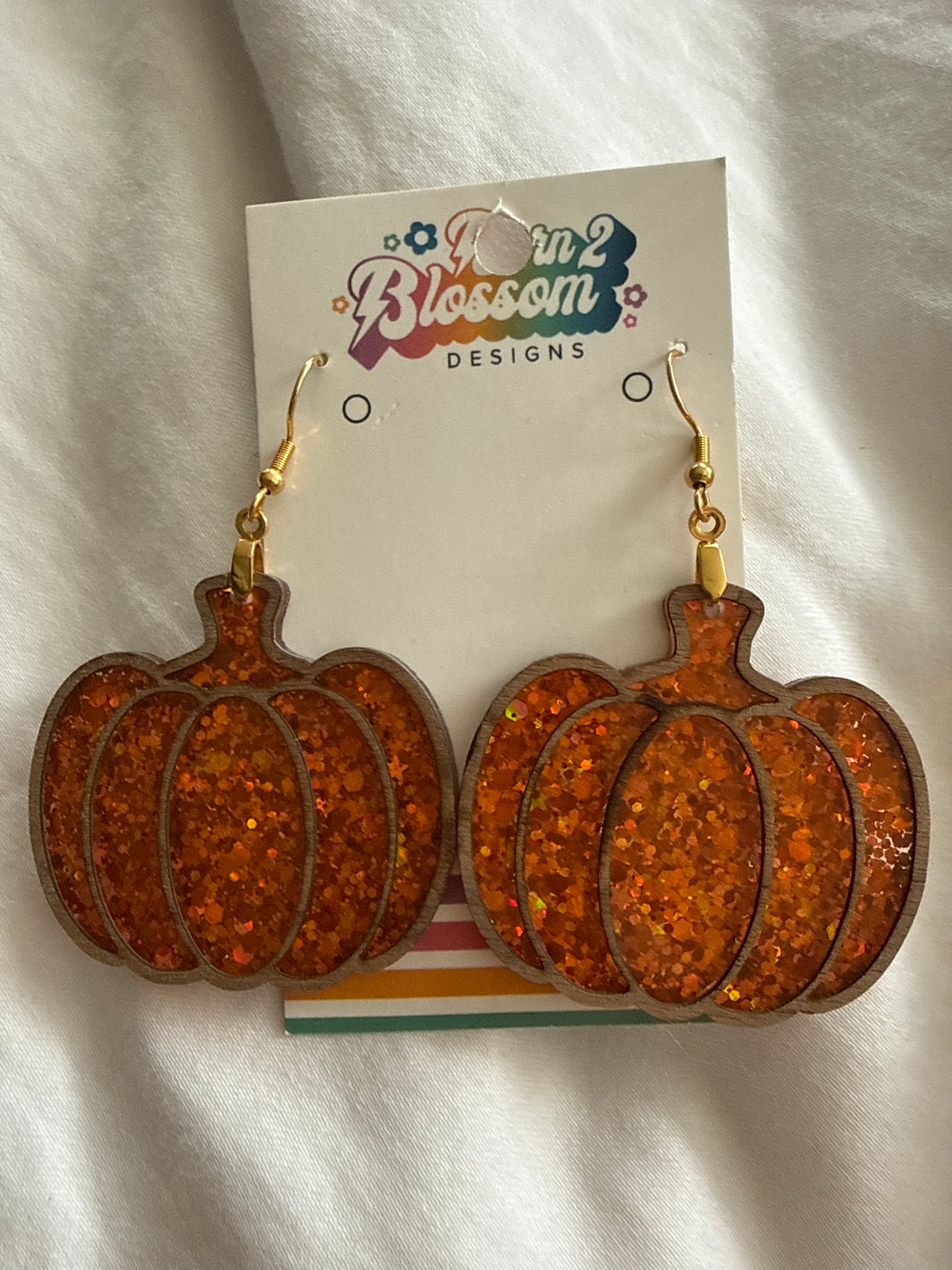 Ok CLEARANCE Glitter Pumpkin Dangles