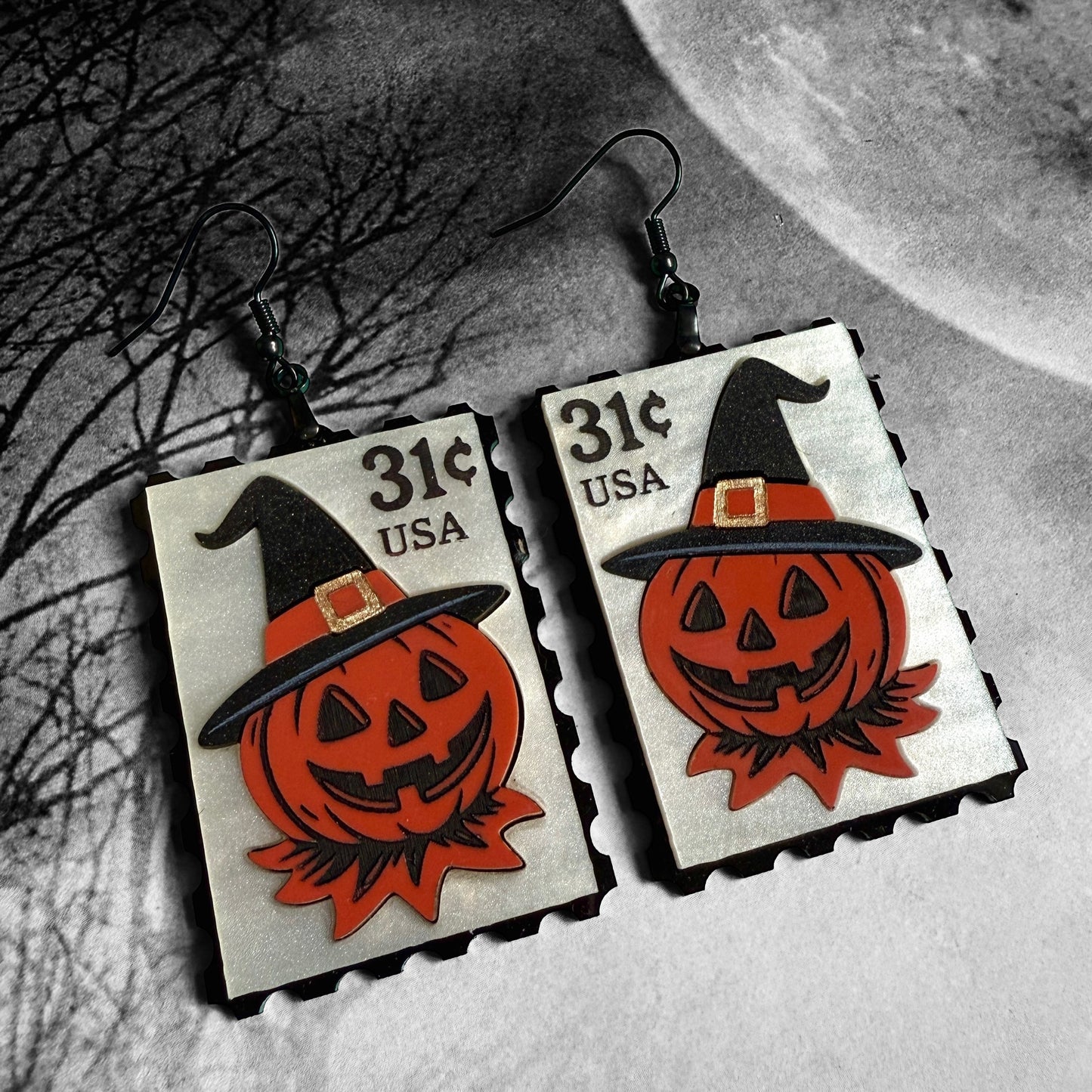 Pumpkin Postage Stamp Dangles
