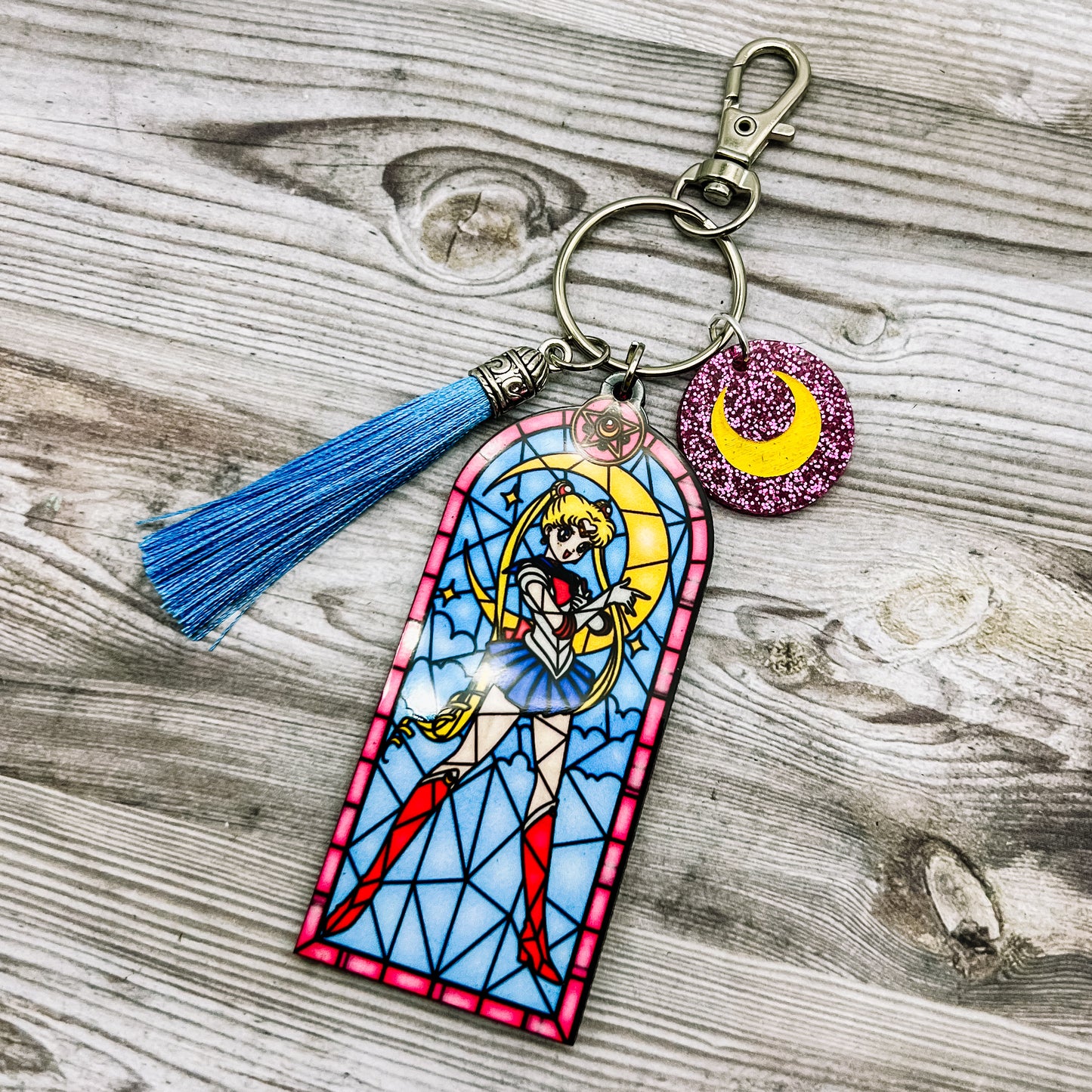 NOV CLEARANCE Sailor Moon Stained Glass Keychain