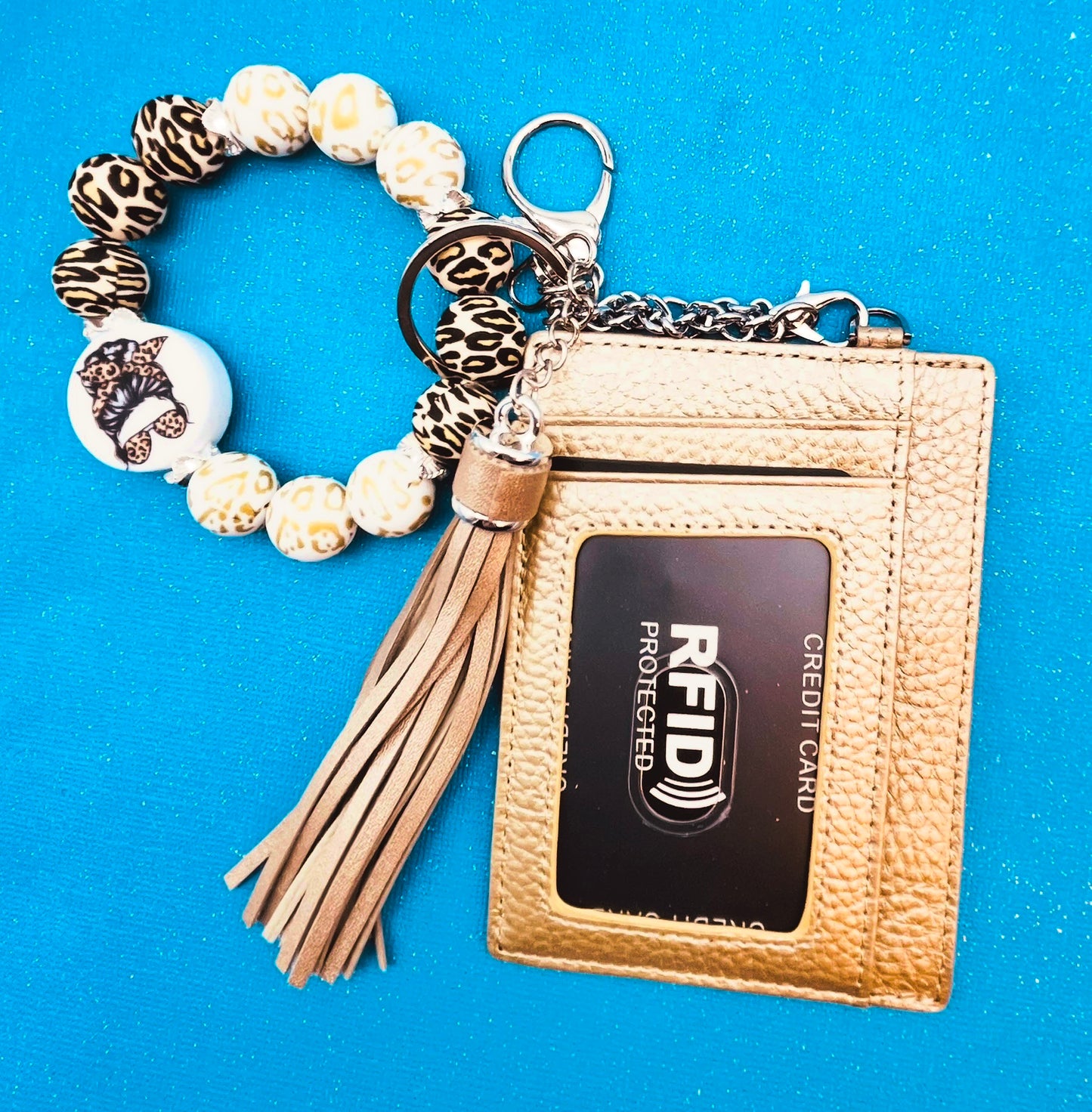 Keychain Wristlet with Wallet Bracelet