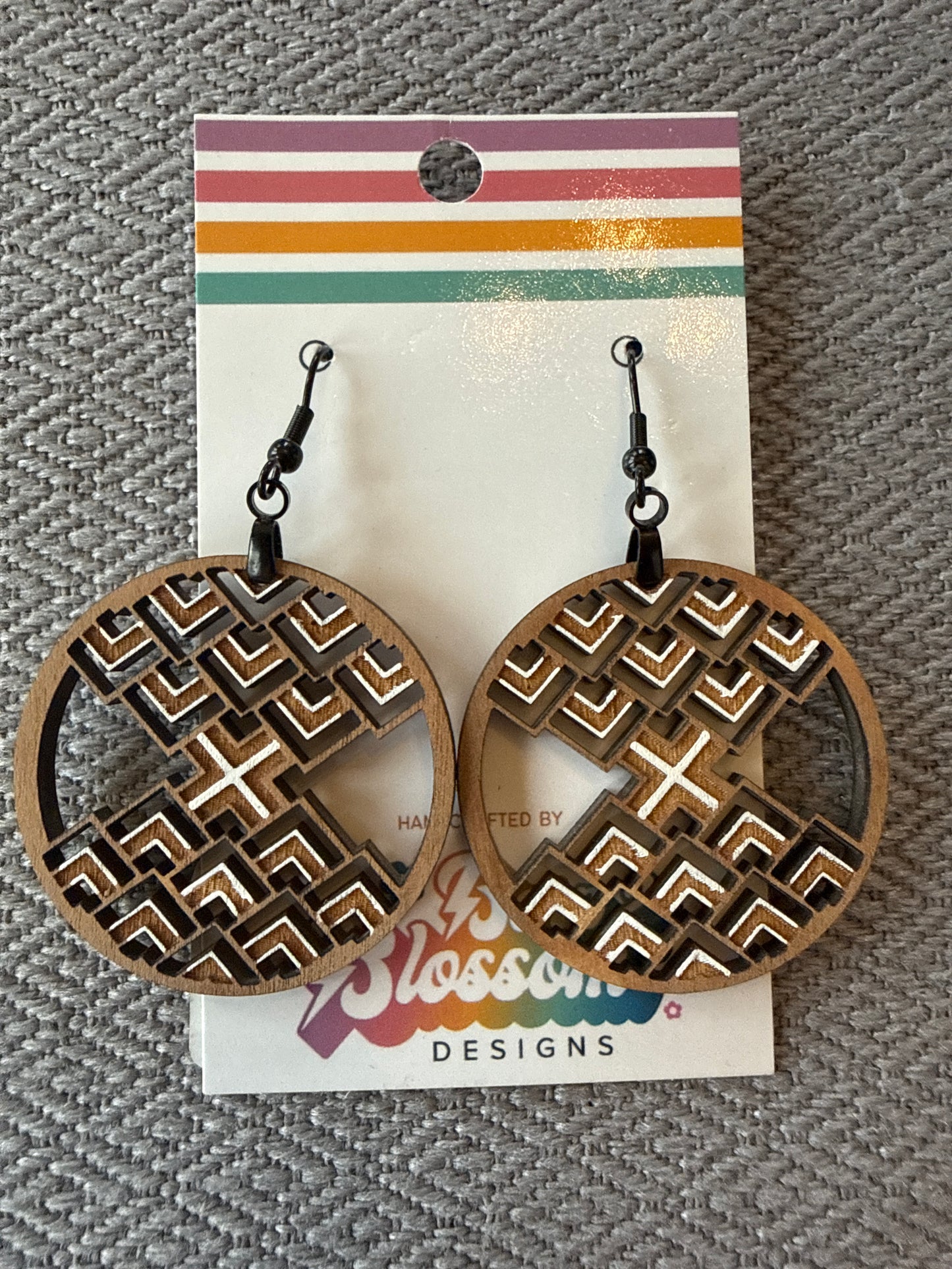 Ok CLEARANCE Wood Cutout Circle Dangles