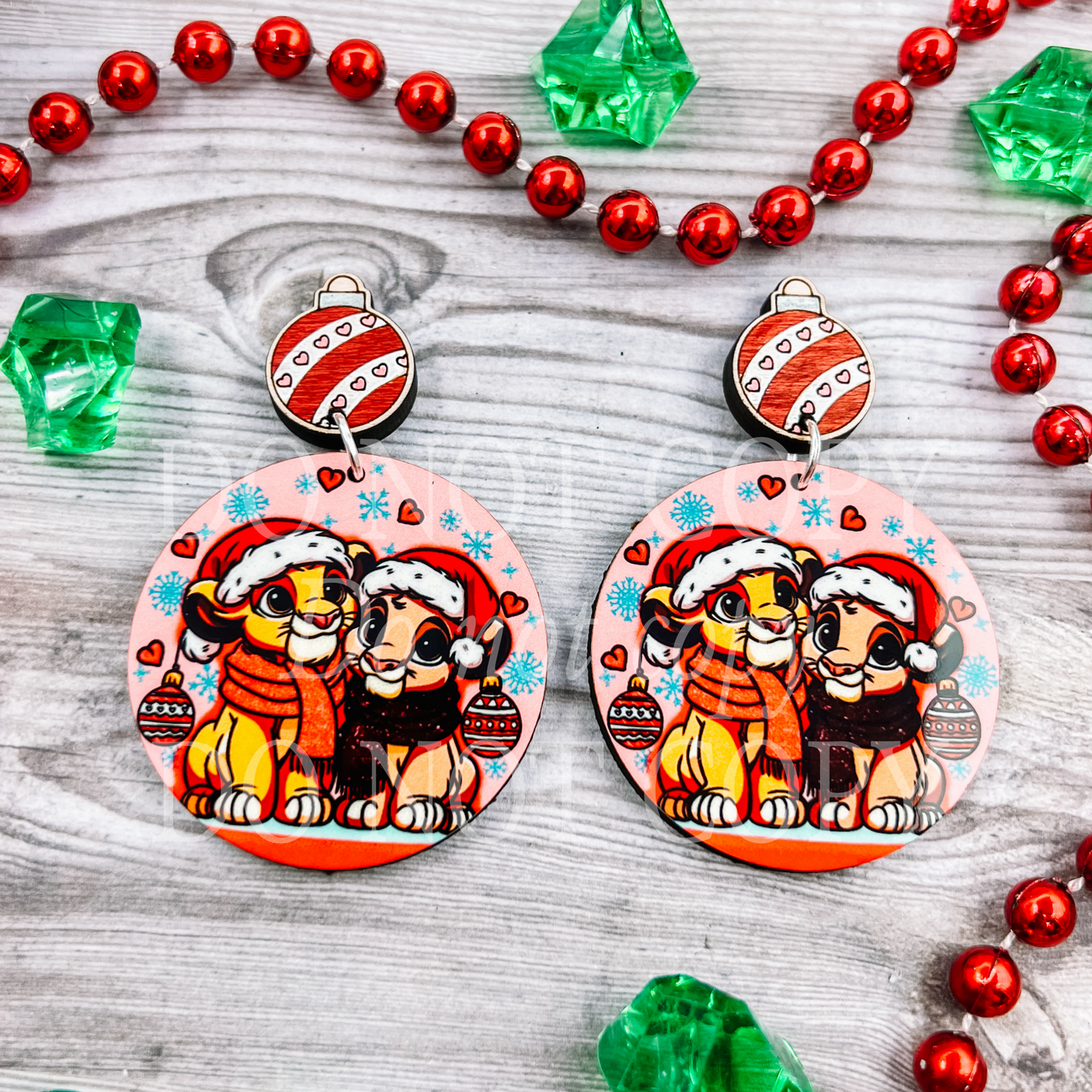 Christmas Simba & Nala Dangles