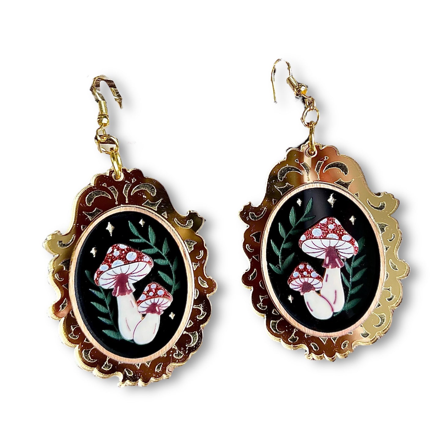 Framed Mushroom Dangles