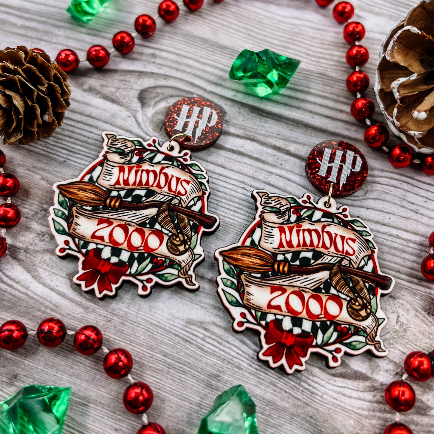 Christmas Wizard Broomstick Dangles