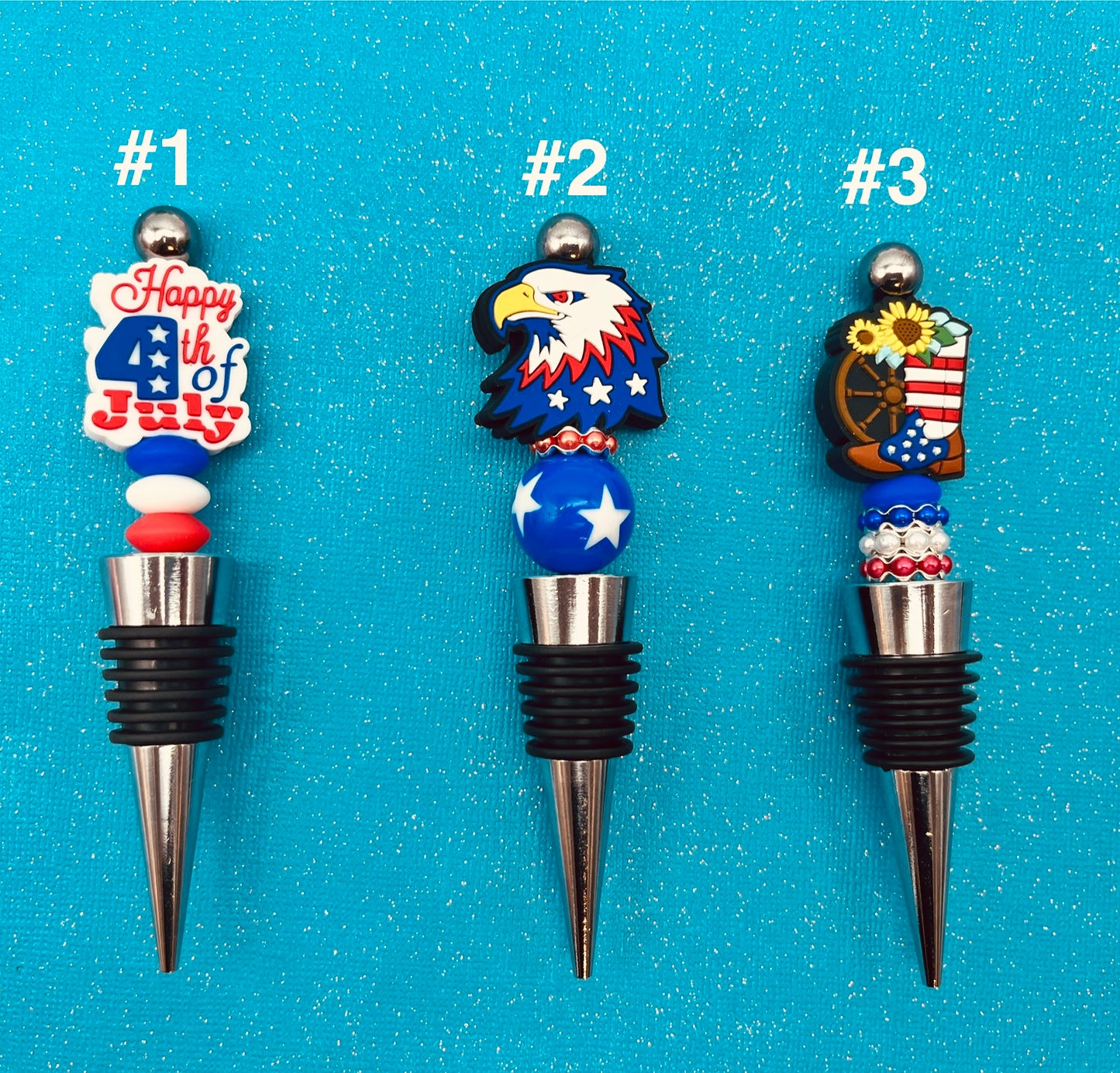 4th of July Wine Bottle Stoppers