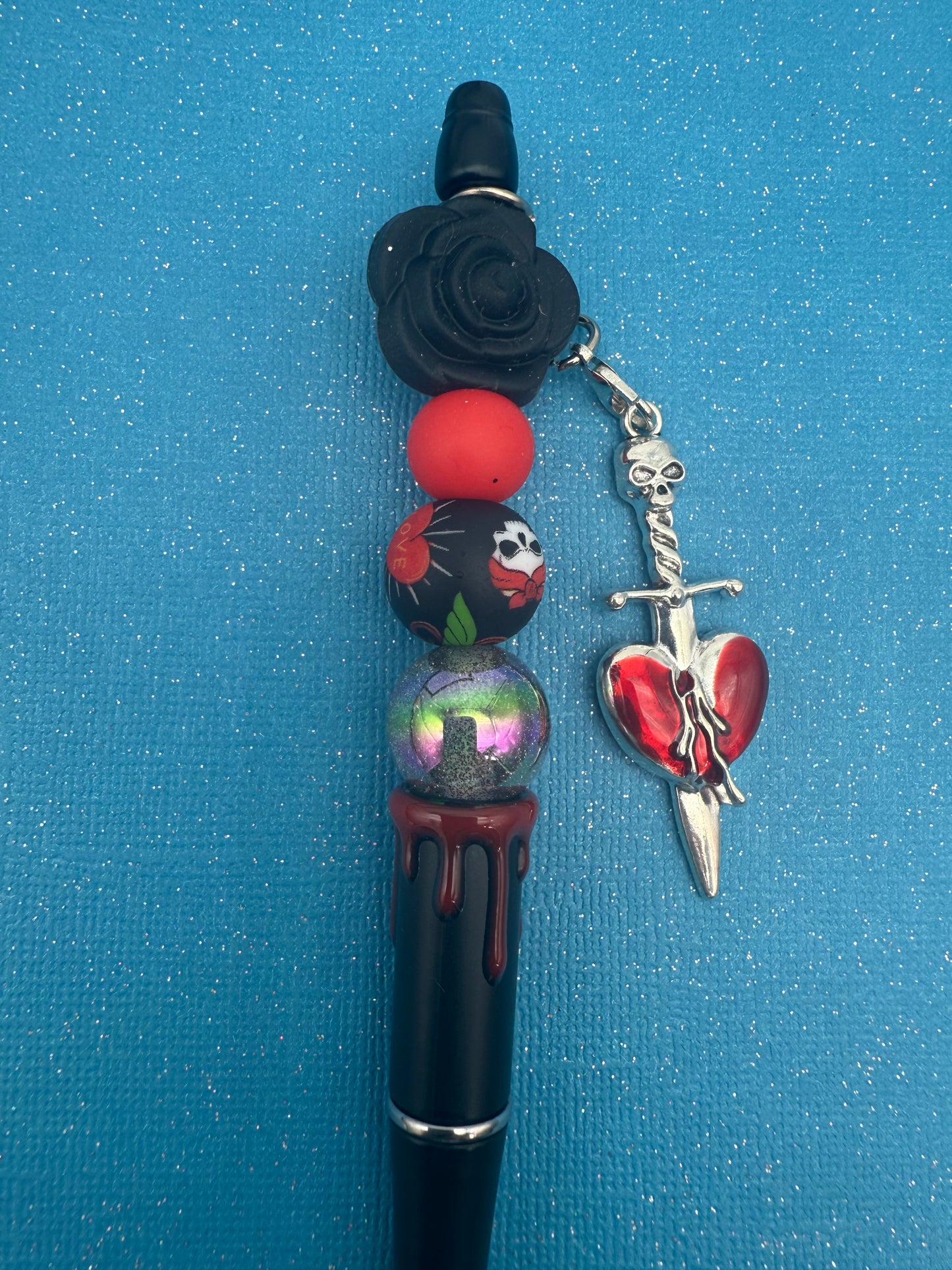Spooky Beaded Pens with Dripping Blood