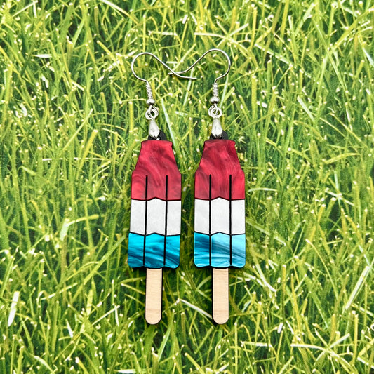 SEP CLEARANCE Patriotic Popsicle Earrings
