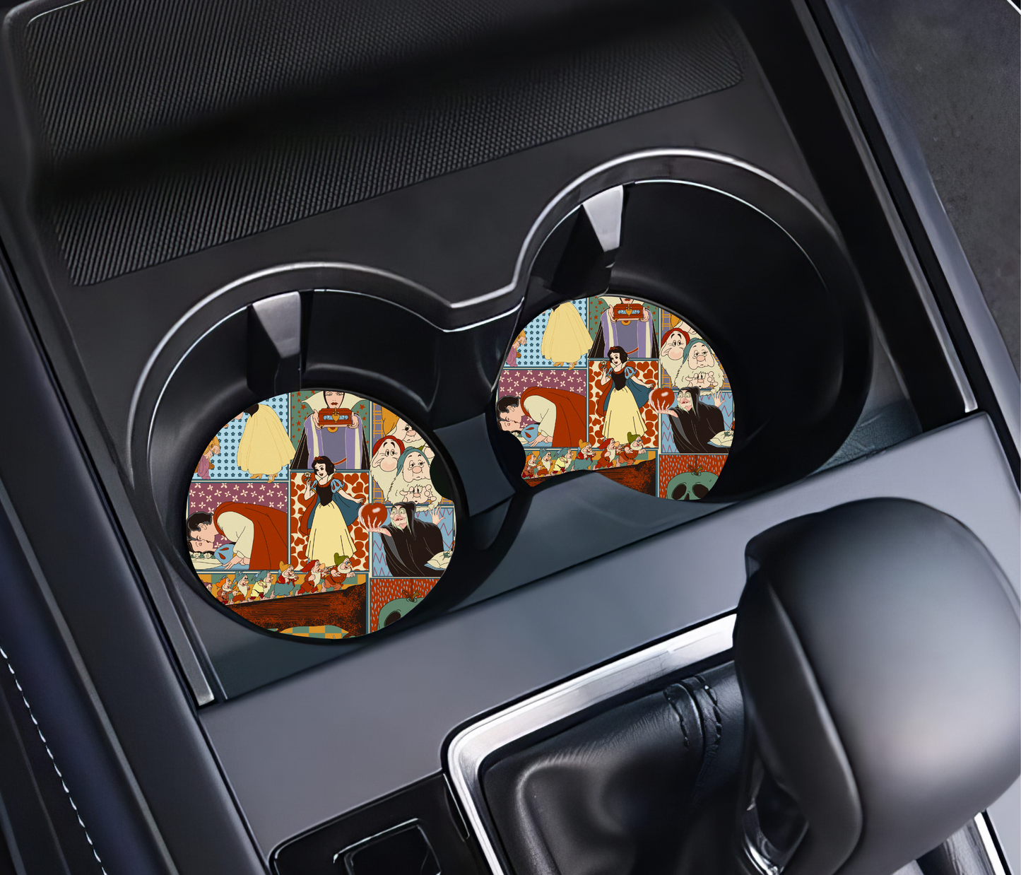 Snow White Collage Car Coaster Set