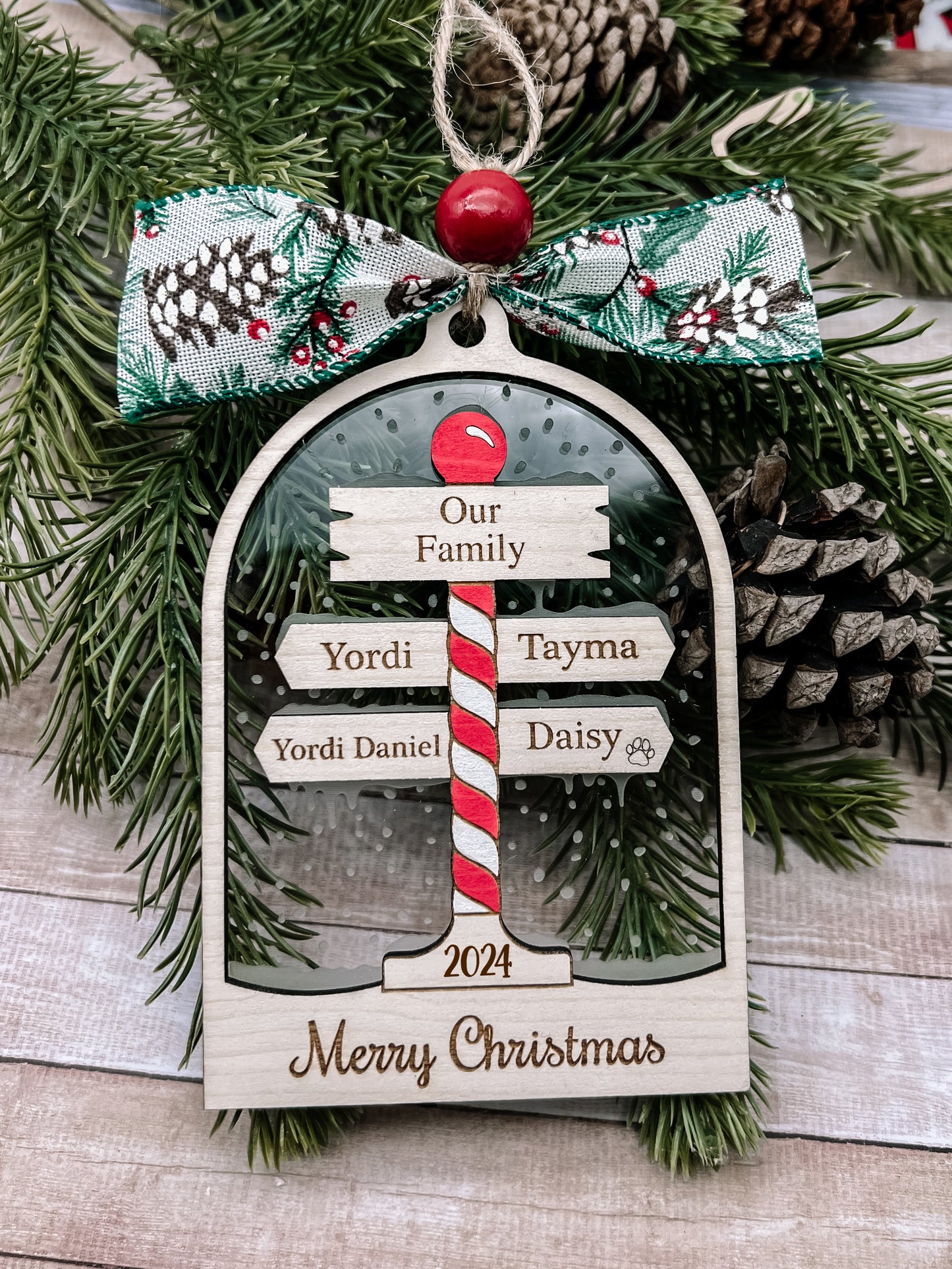 2025 North Pole Personalized Family Christmas Ornament