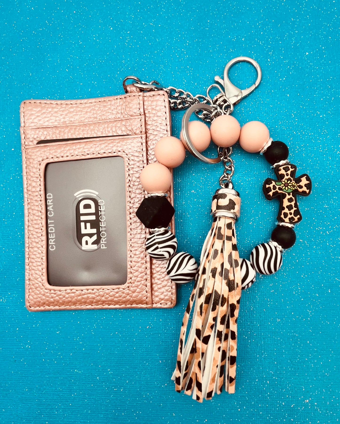Keychain Wristlet with Wallet Bracelet