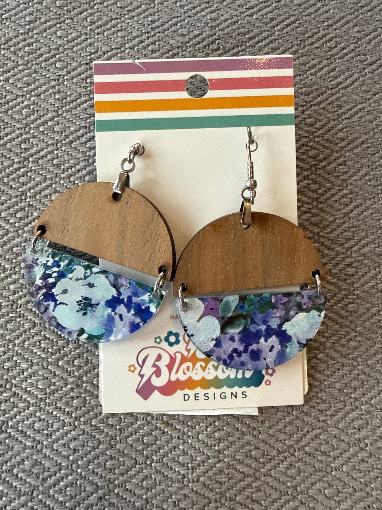 Ok CLEARANCE Wood Violet Circle Dangles