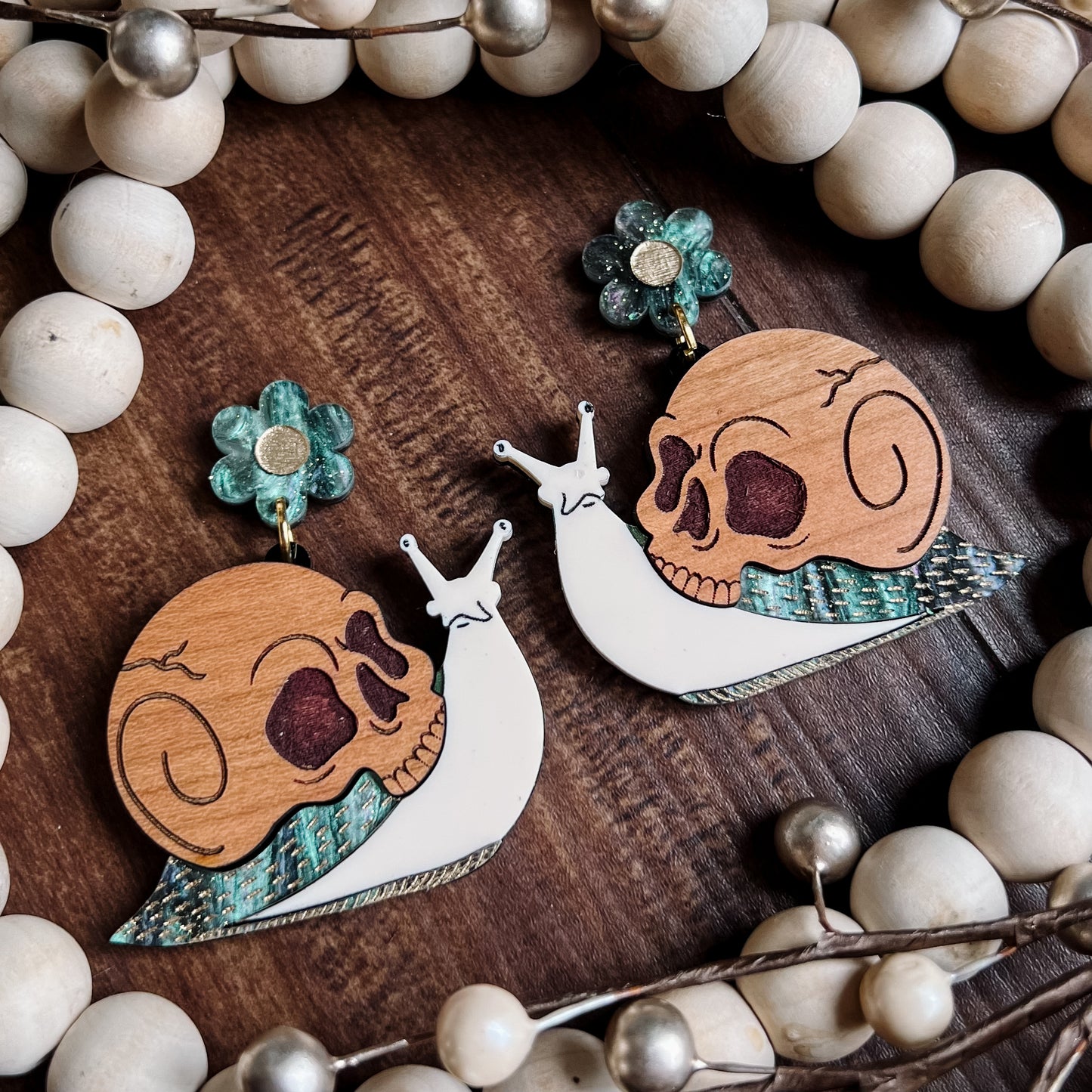 Skull Snail Dangles