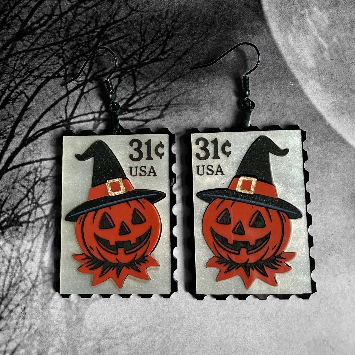 Pumpkin Postage Stamp Dangles