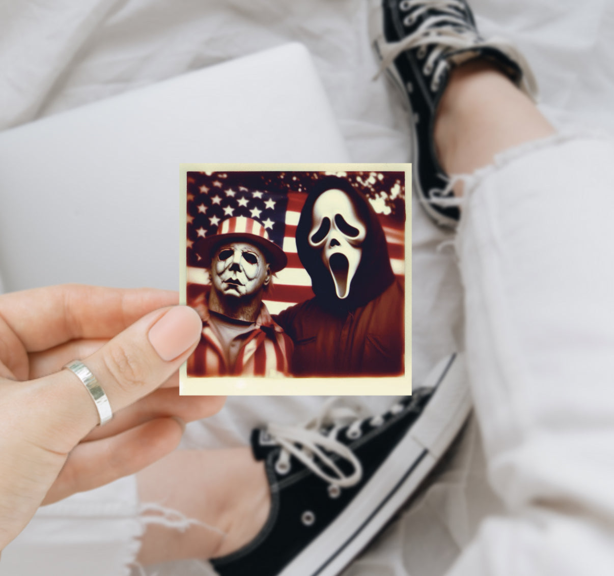 Patriotic Horror Polaroid Vinyl Decals (9 Designs Available)