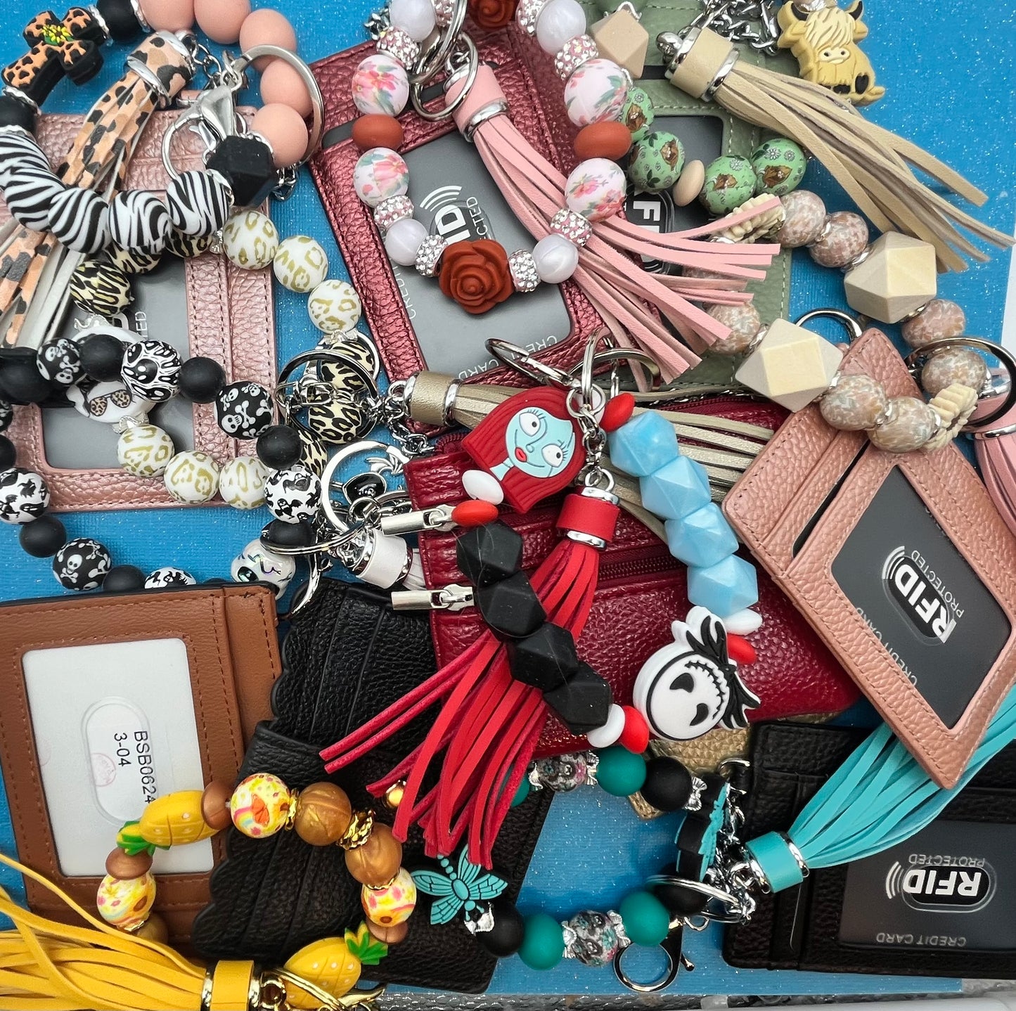 Keychain Wristlet with Wallet Bracelet