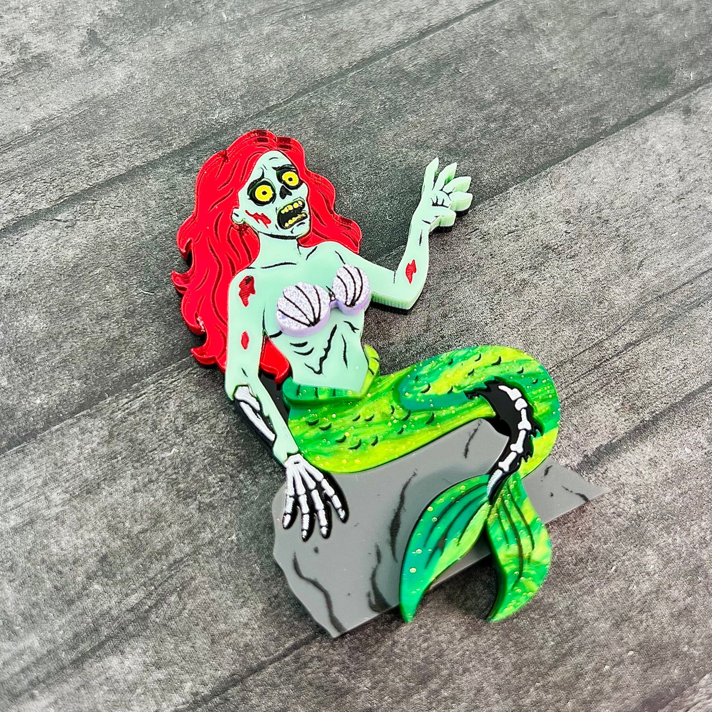 Zombie Mermaid BROOCH (2 Color Options!)