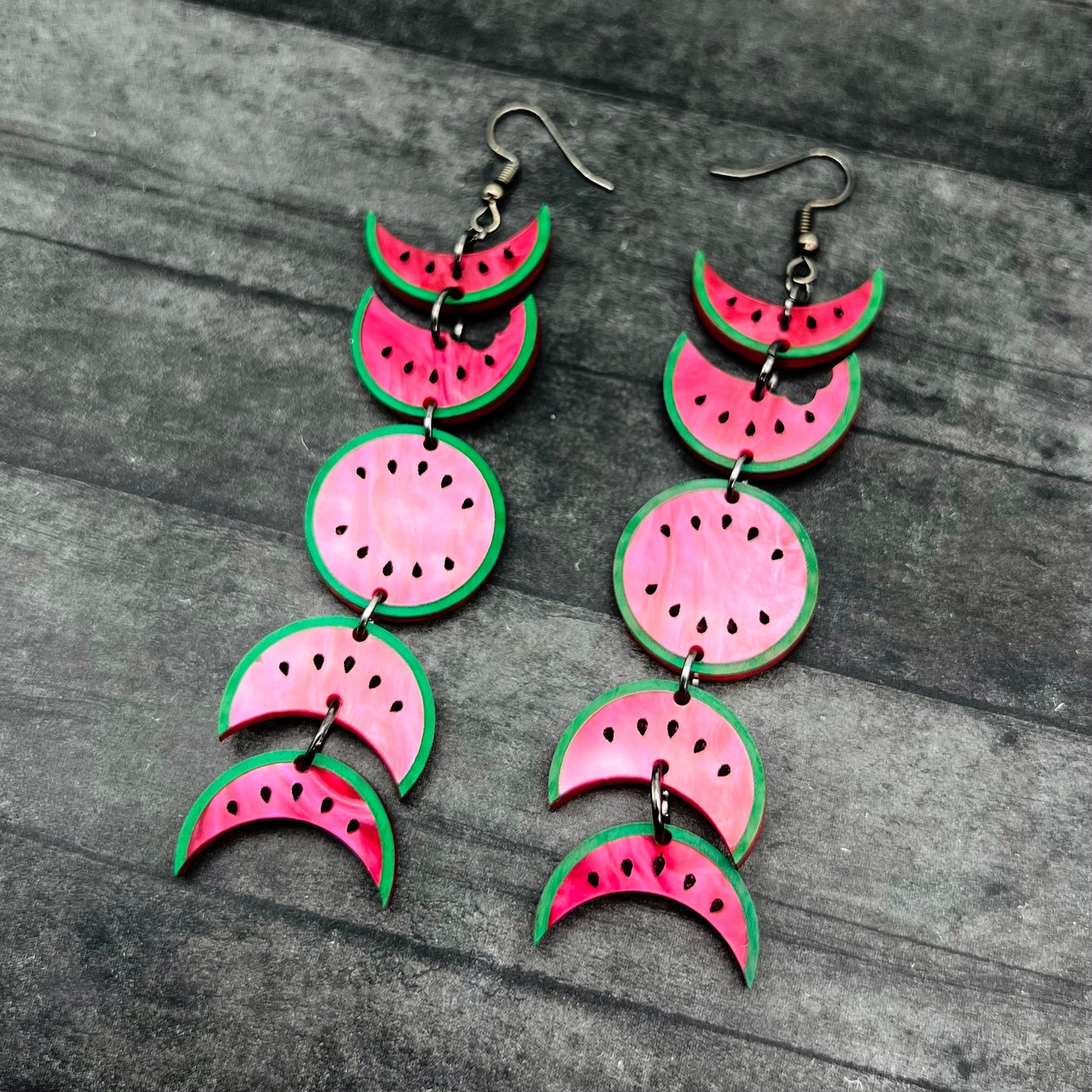 Watermelon Moon Phase Dangles