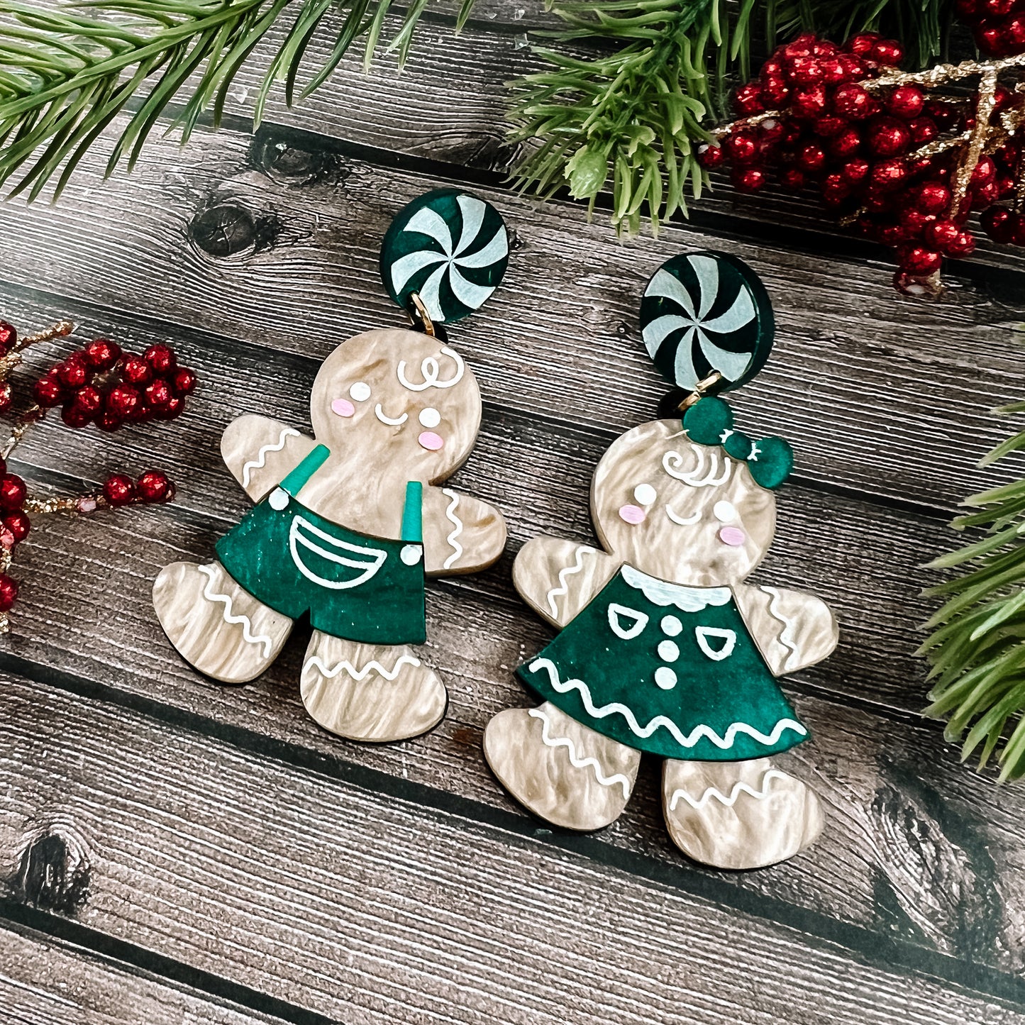 Gingerbread Boy & Girl Dangles