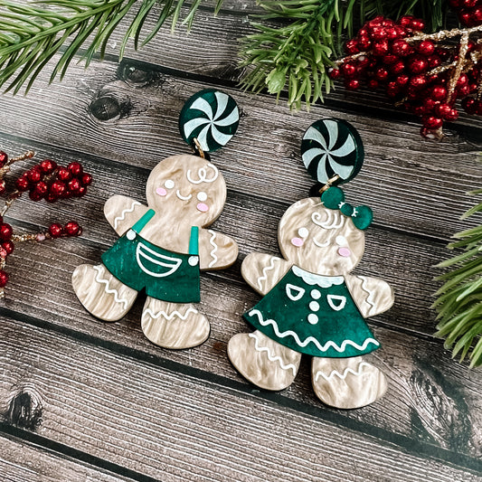 Gingerbread Boy & Girl Dangles