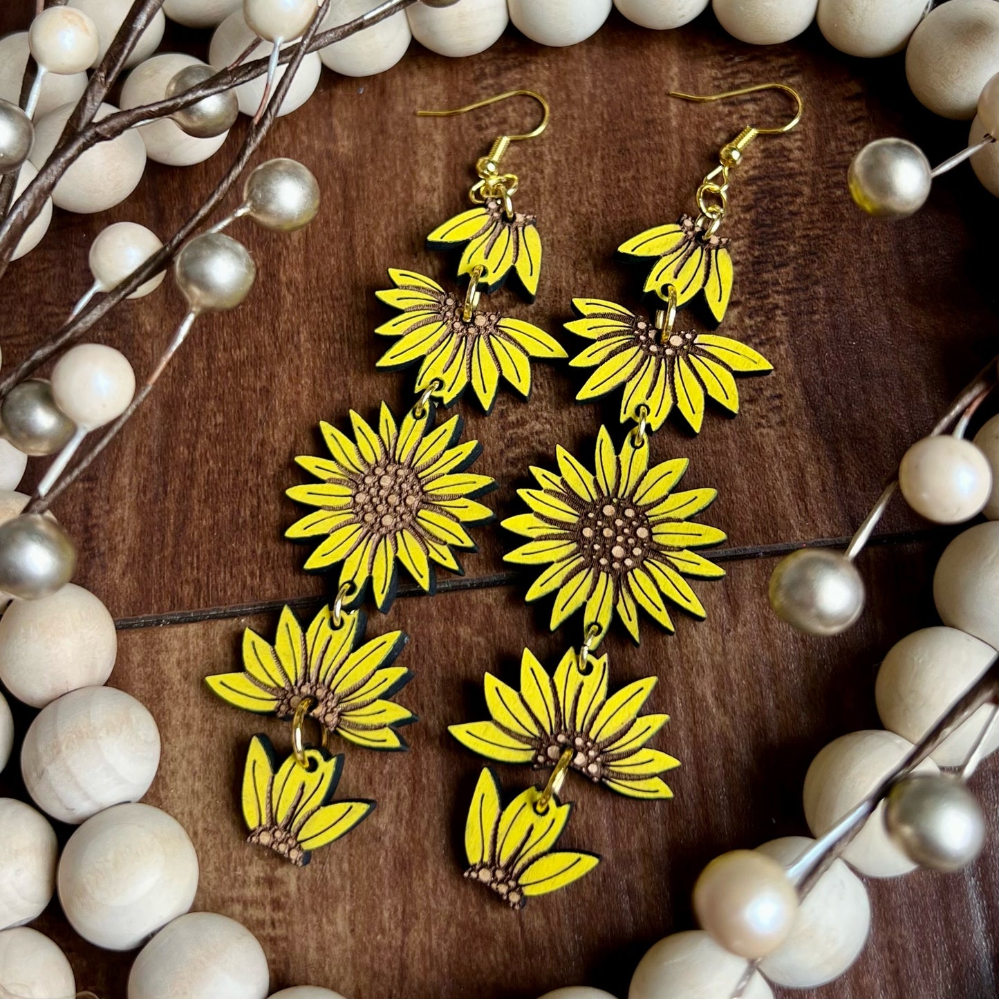 Sunflower Moon Phase Dangles