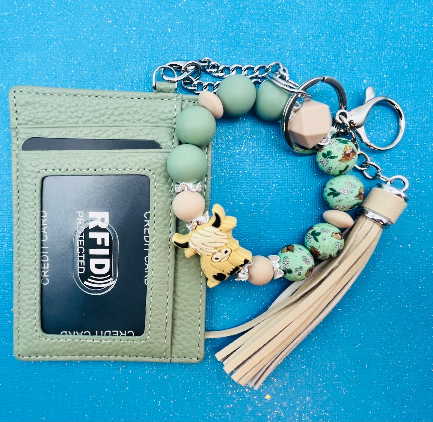 Keychain Wristlet with Wallet Bracelet