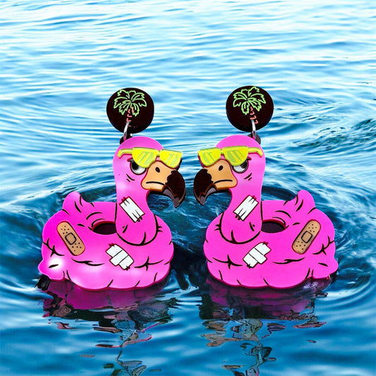 Deflated Flamingo Float Dangles