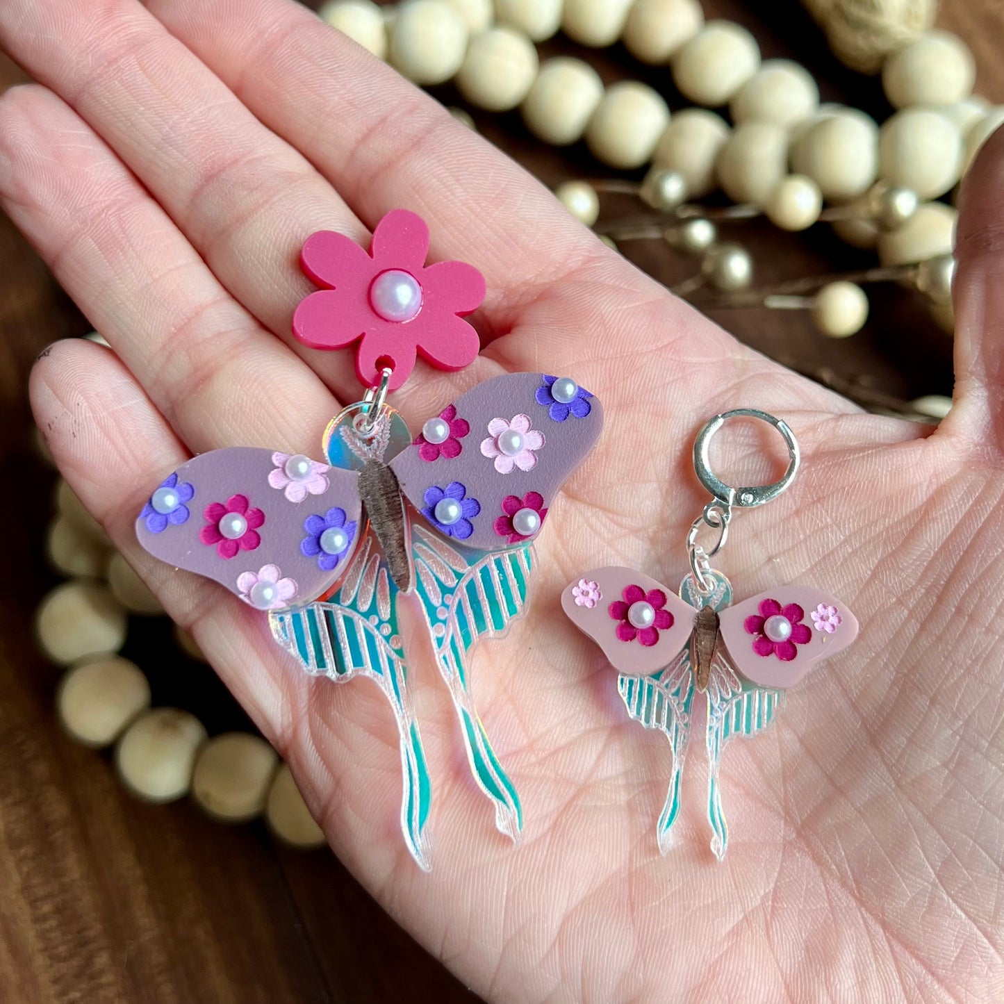 SEP CLEARANCE Mini Floral Butterfly Dangle