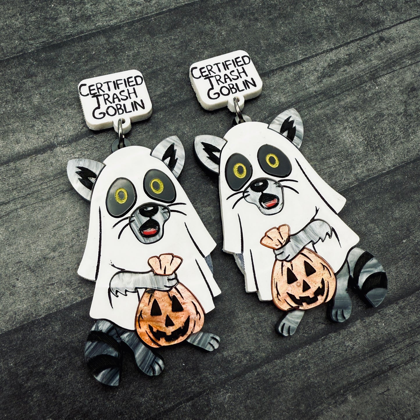 Raccoon Ghost Dangles
