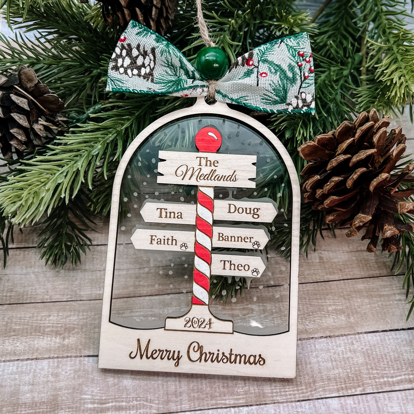 2025 North Pole Personalized Family Christmas Ornament