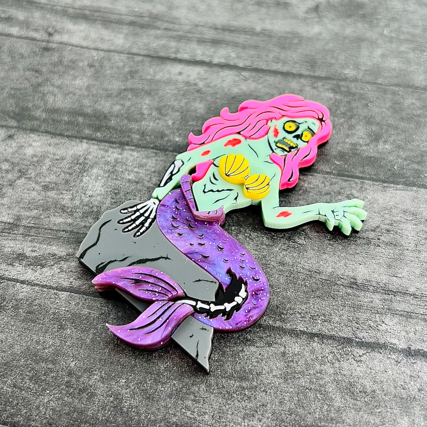 Zombie Mermaid BROOCH (2 Color Options!)