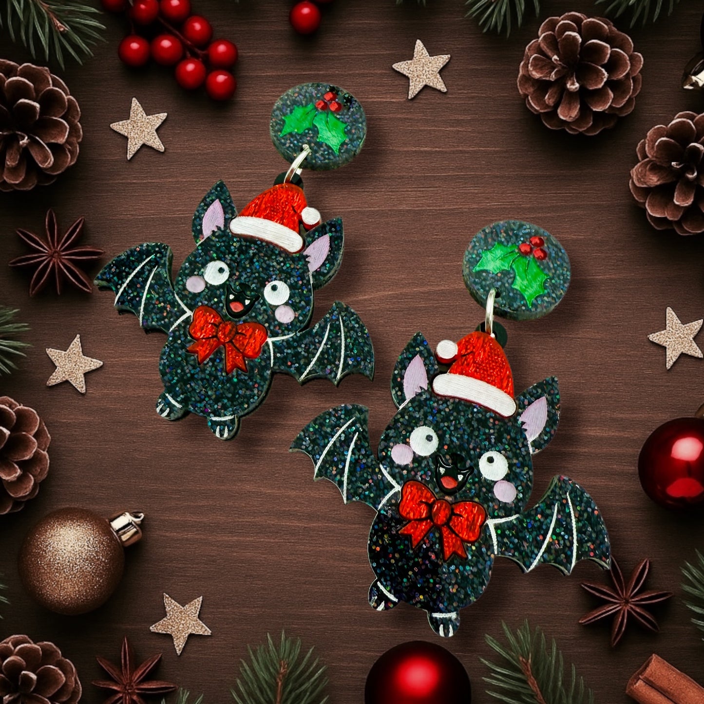Christmas Bat Dangles