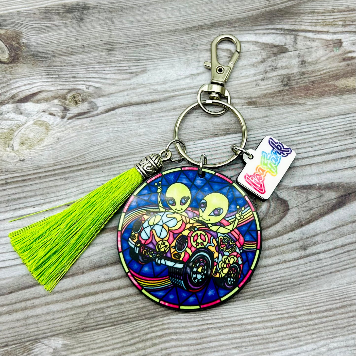Lisa Frank Stained Glass Keychain (4 Animal Choices)