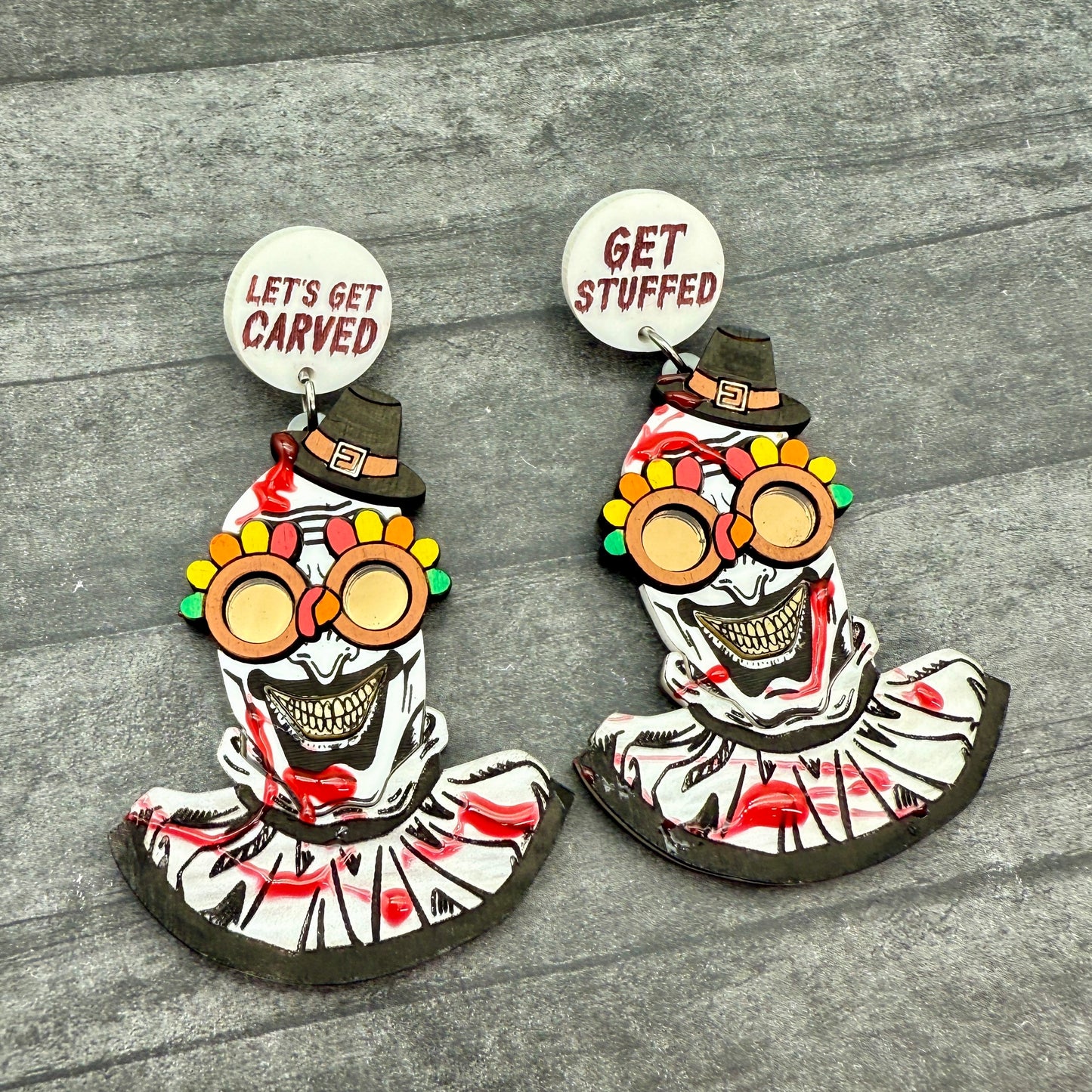 Thanksgiving Clown Dangles