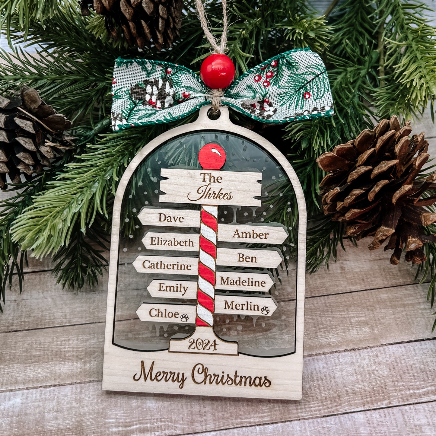 2025 North Pole Personalized Family Christmas Ornament