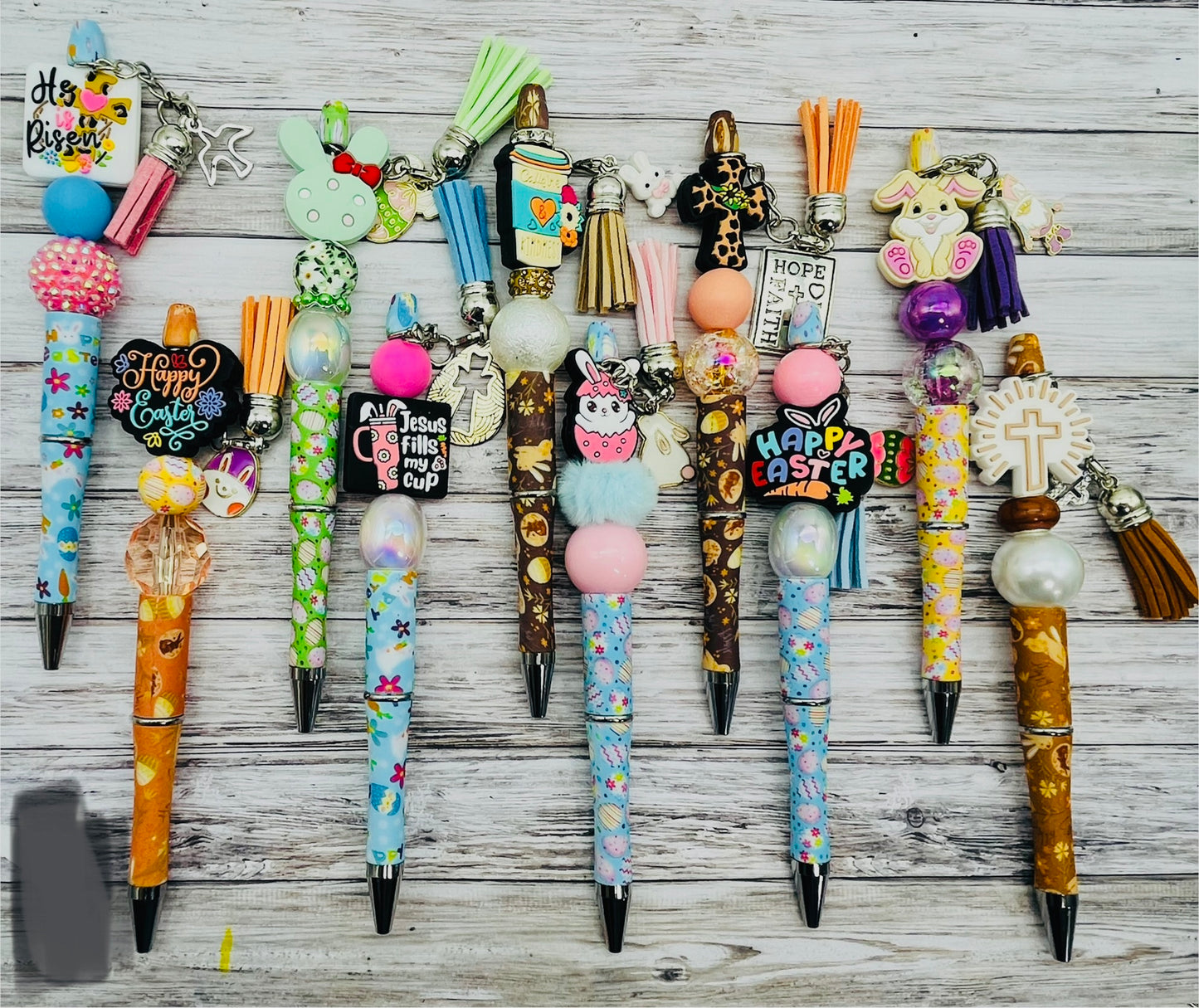 Easter Patterned Beaded Pens