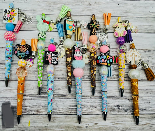 Easter Patterned Beaded Pens
