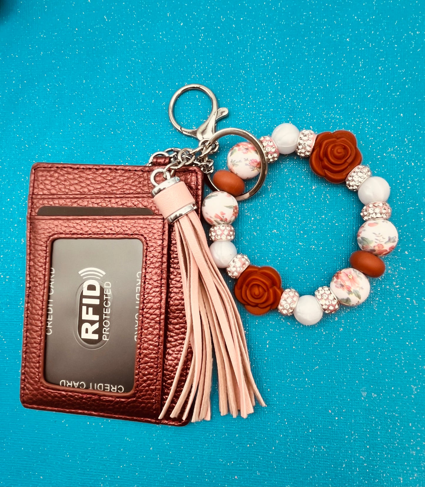 Keychain Wristlet with Wallet Bracelet