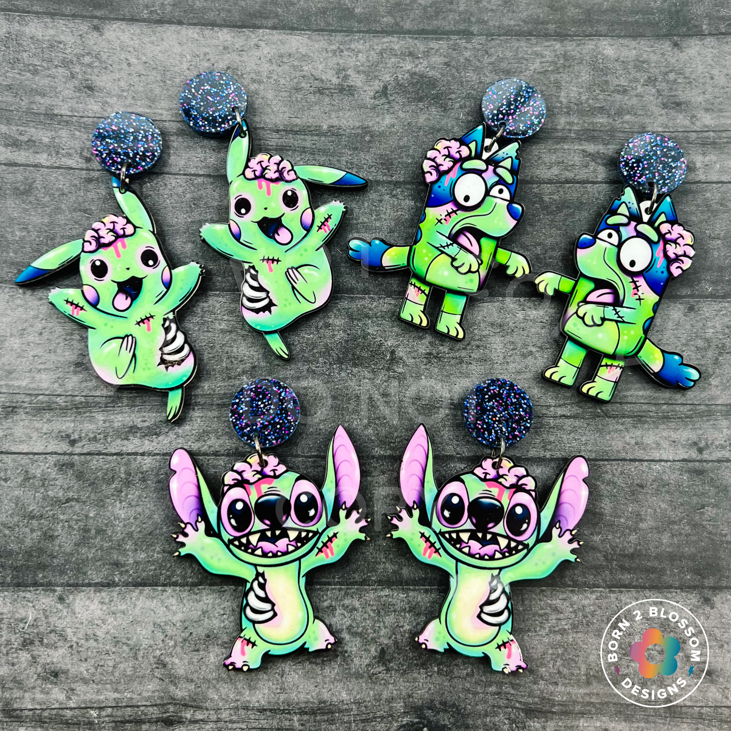 Pop Art Zombie Character Dangles (3 Designs Available)
