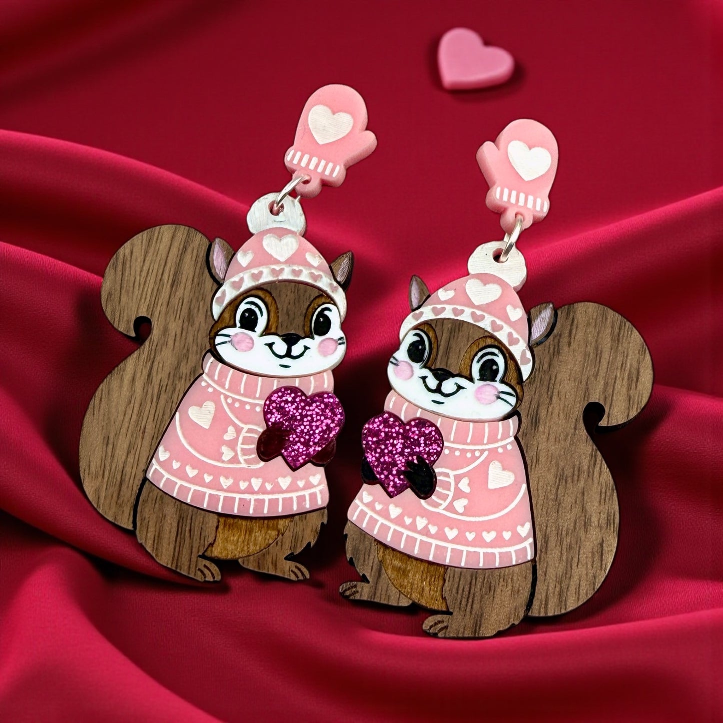 Valentine Squirrel Dangles